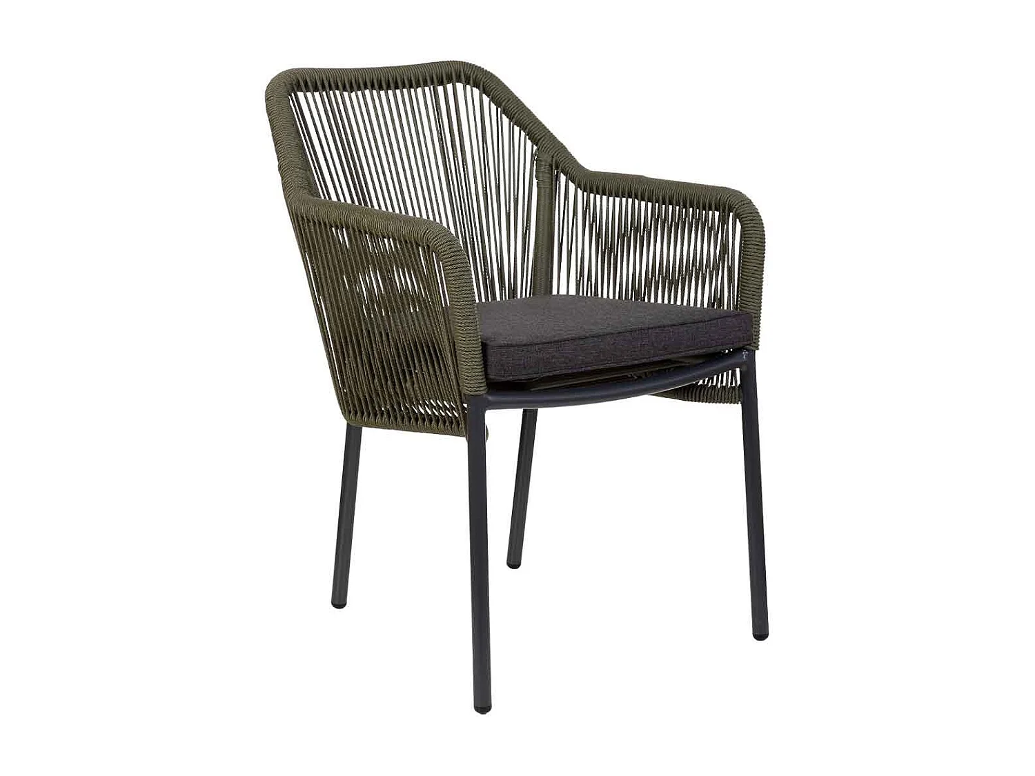 Silla de ratan sintético verde 56x66x80