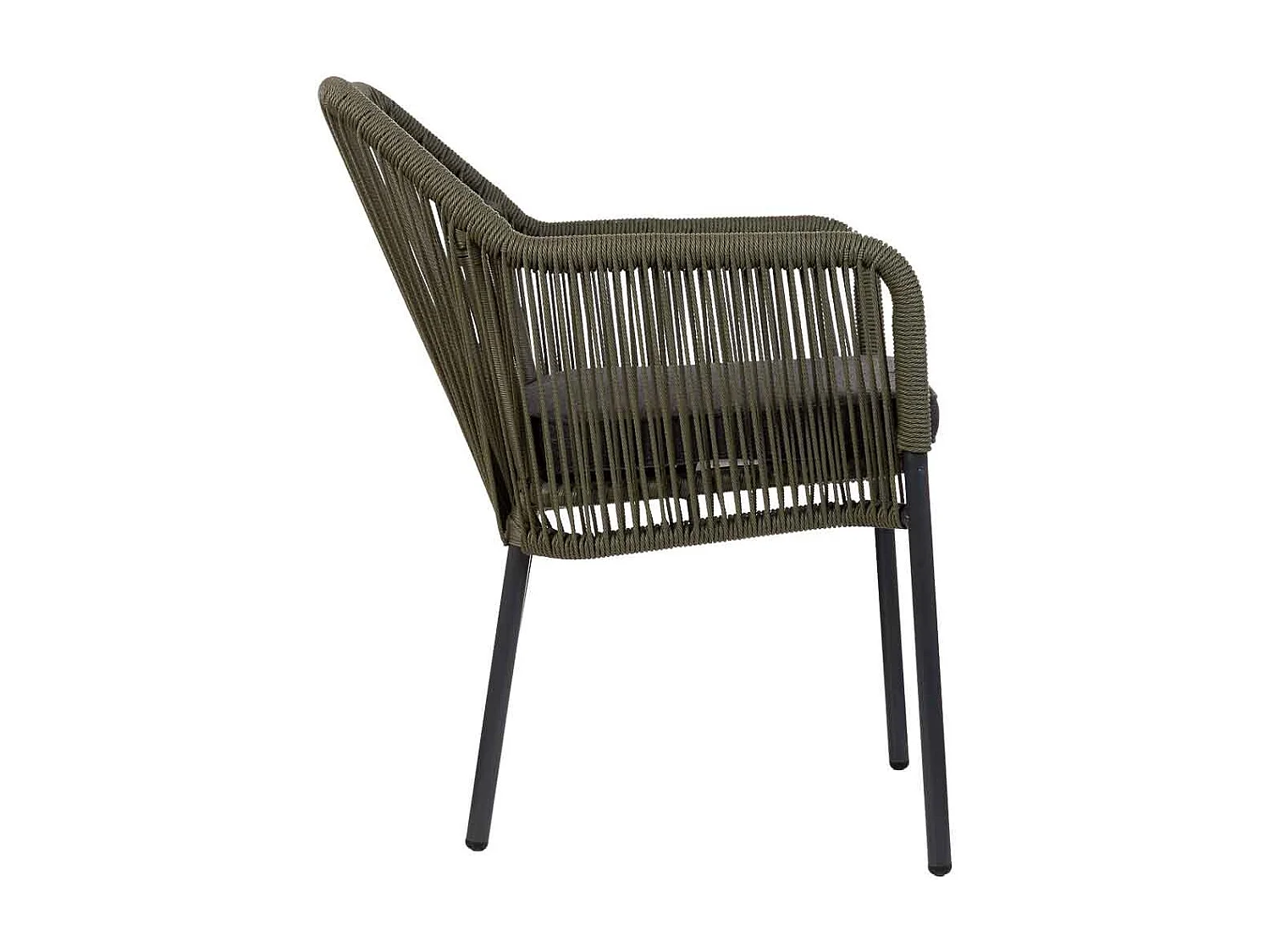 Silla de ratan sintético verde 56x66x80