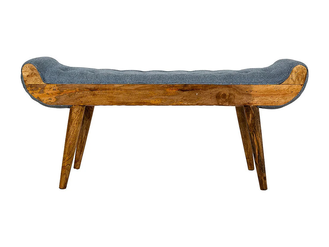 Banc en cuir bleu 125x51x38h