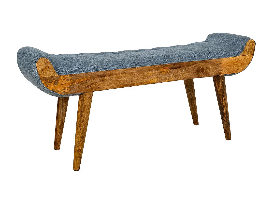 Banc en cuir bleu 125x51x38h