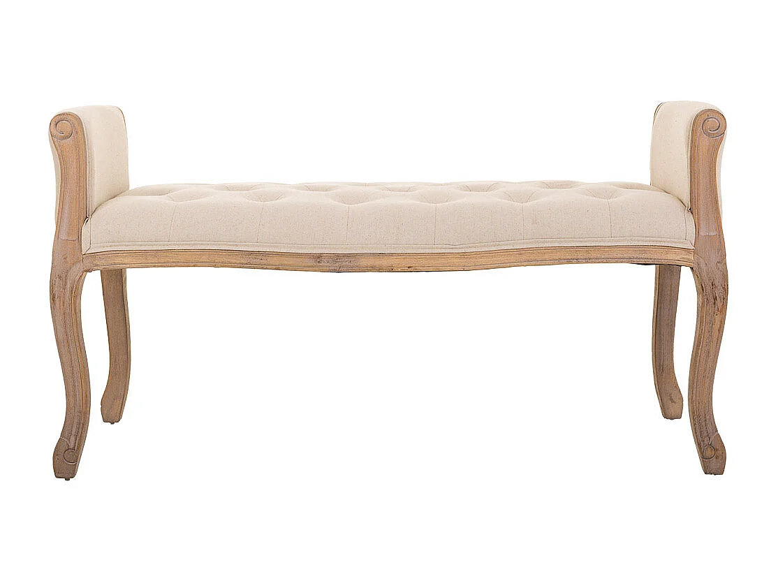 Cremefarbene Holzbank 113x48x45/60h cm