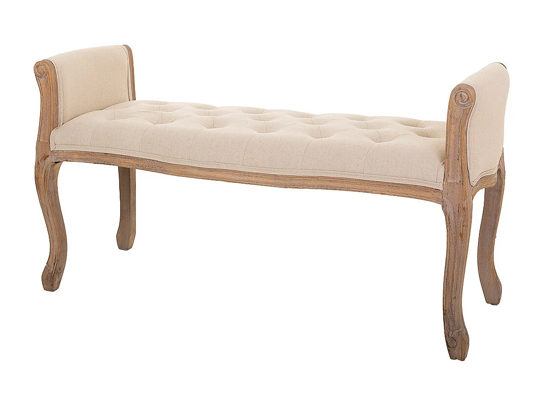 Cremefarbene Holzbank 113x48x45/60h cm