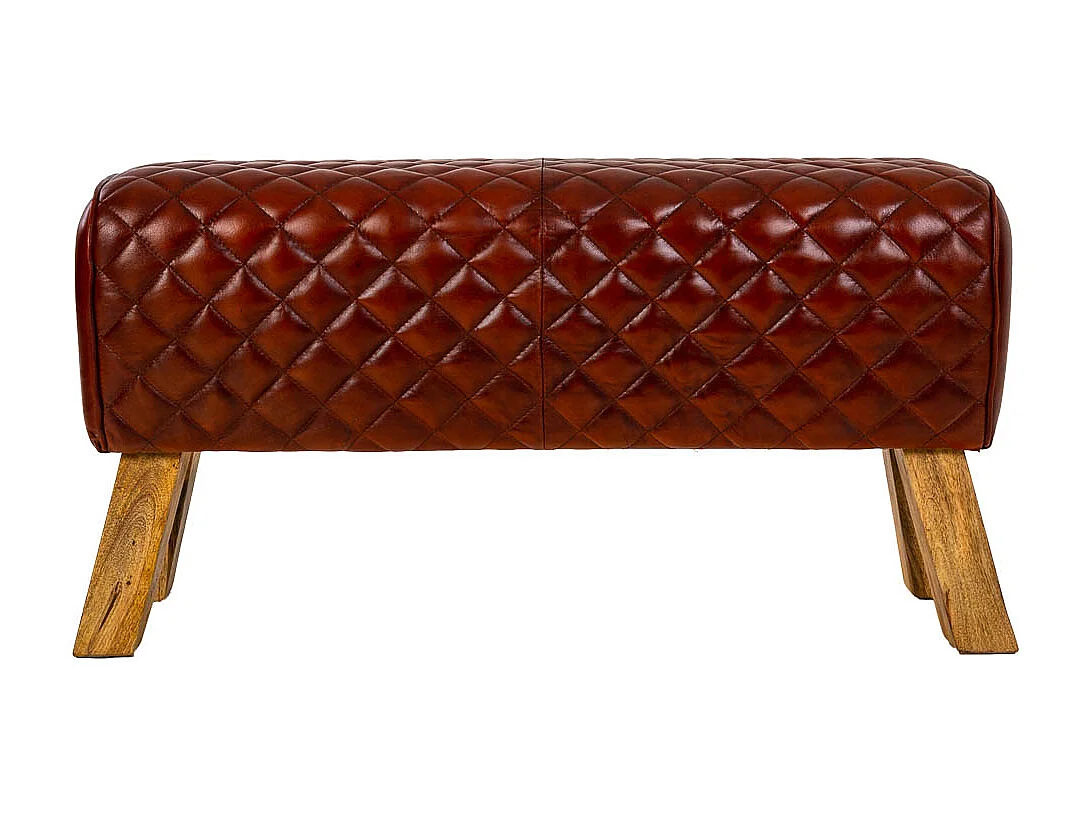 Rote Lederbank 89x46x35h cm