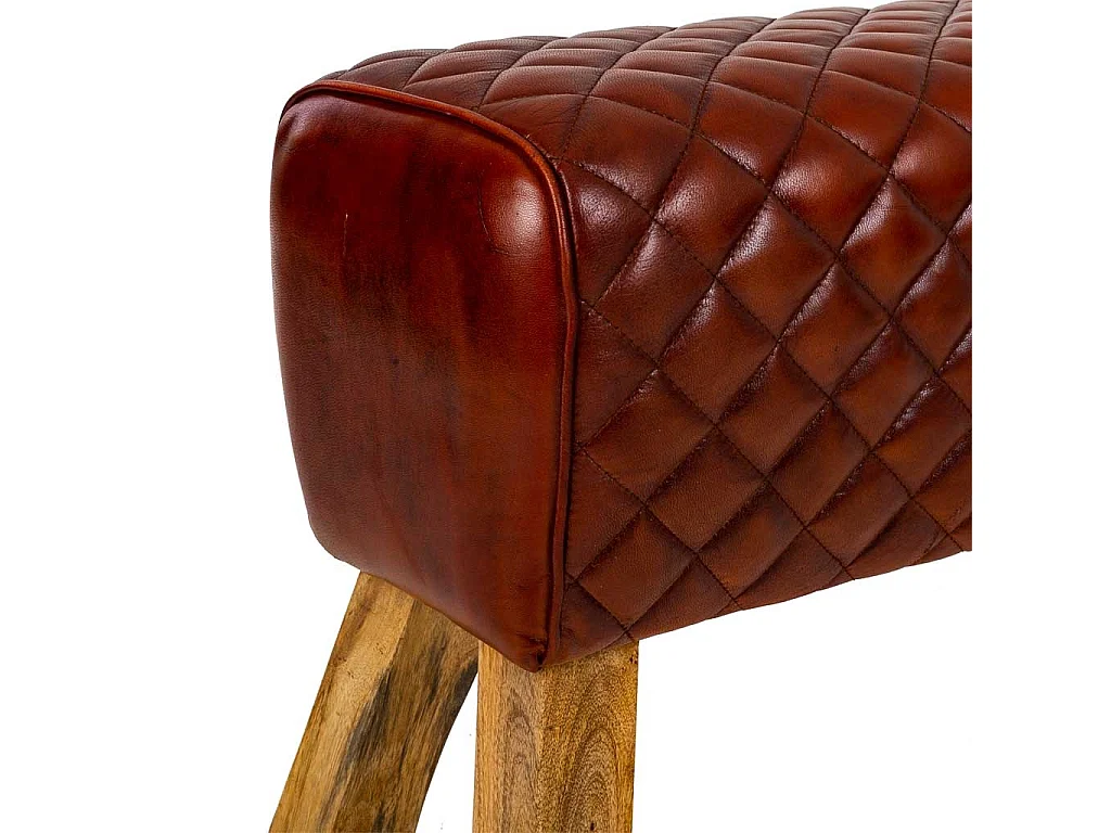 Rote Lederbank 89x46x35h cm