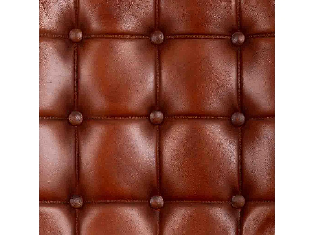 Sedia in metallo e pelle marrone 46x46x93h