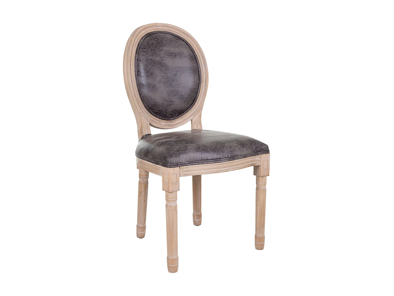Cadeira estofada de madeira cinza 48x46x48/96
