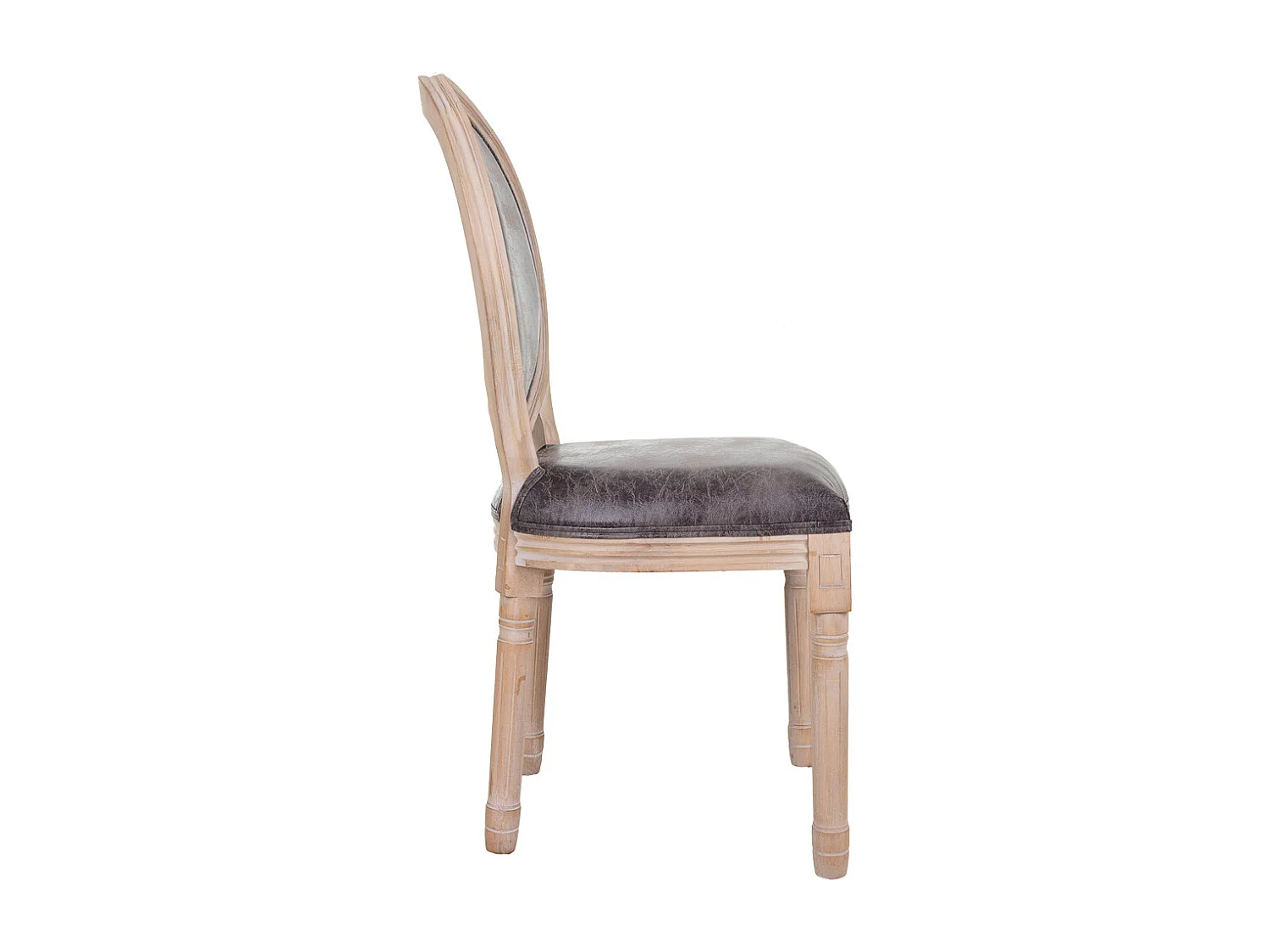 Cadeira estofada de madeira cinza 48x46x48/96