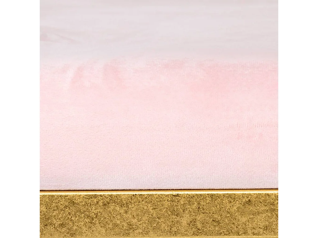 Banc en velours rose et métal doré 112,5x49x53