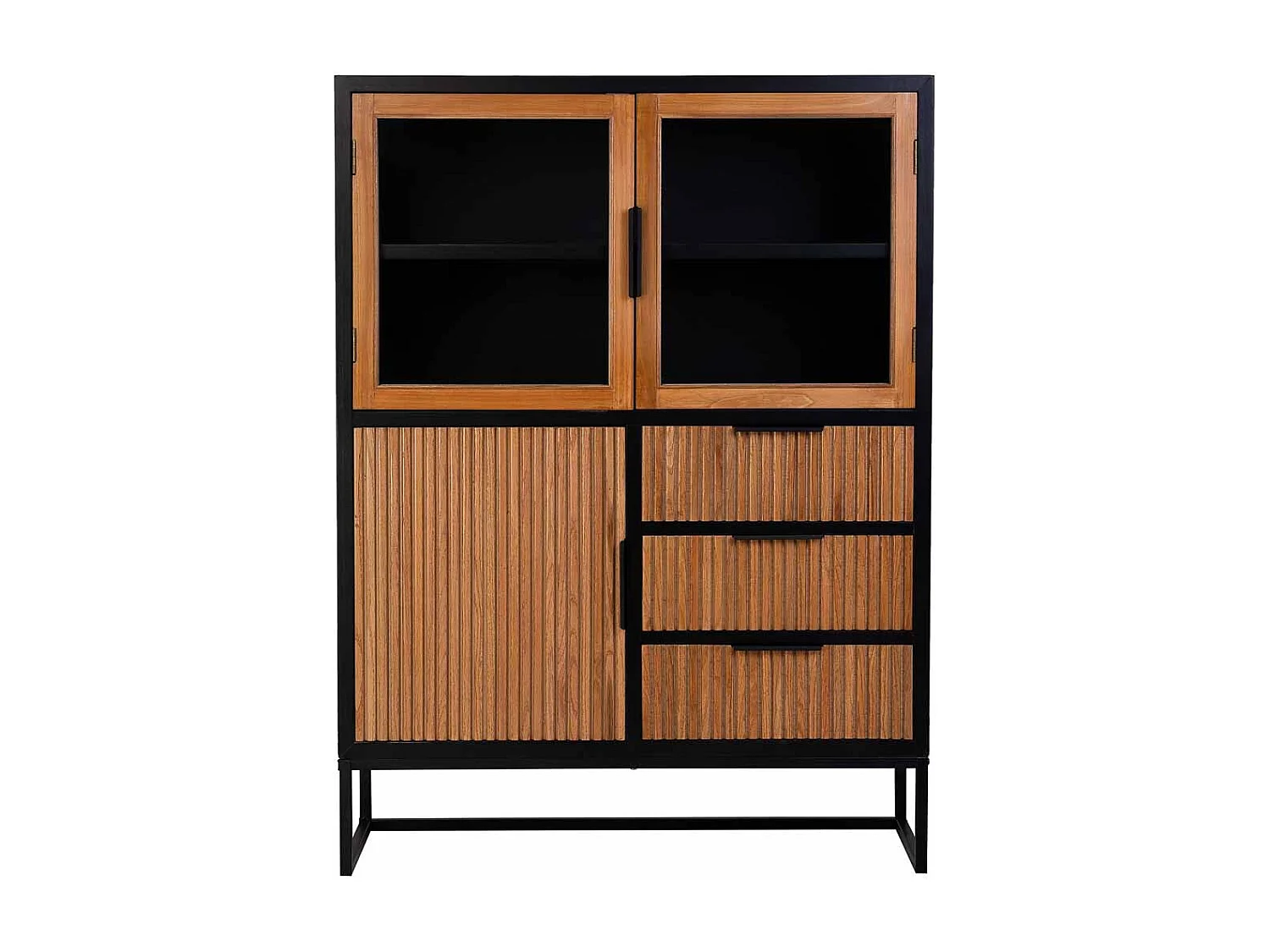 Vitrine mit 3 Türen und 3 Schubladen, Holz, 100x40x135h cm