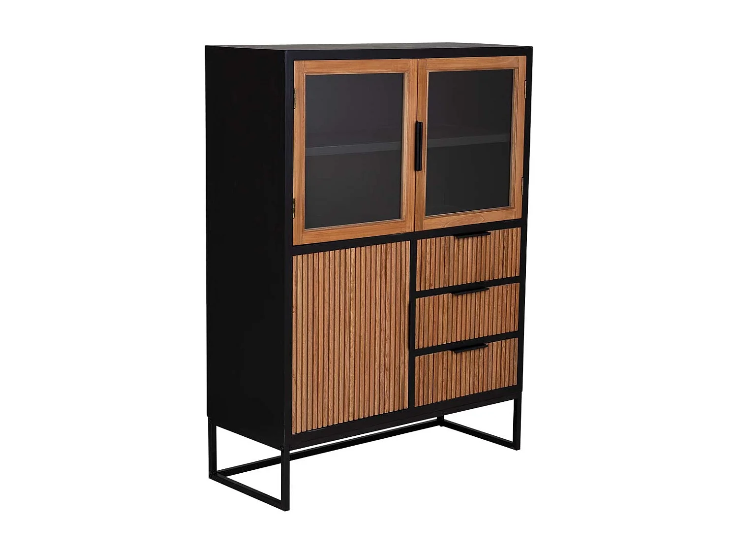 Vitrine mit 3 Türen und 3 Schubladen, Holz, 100x40x135h cm