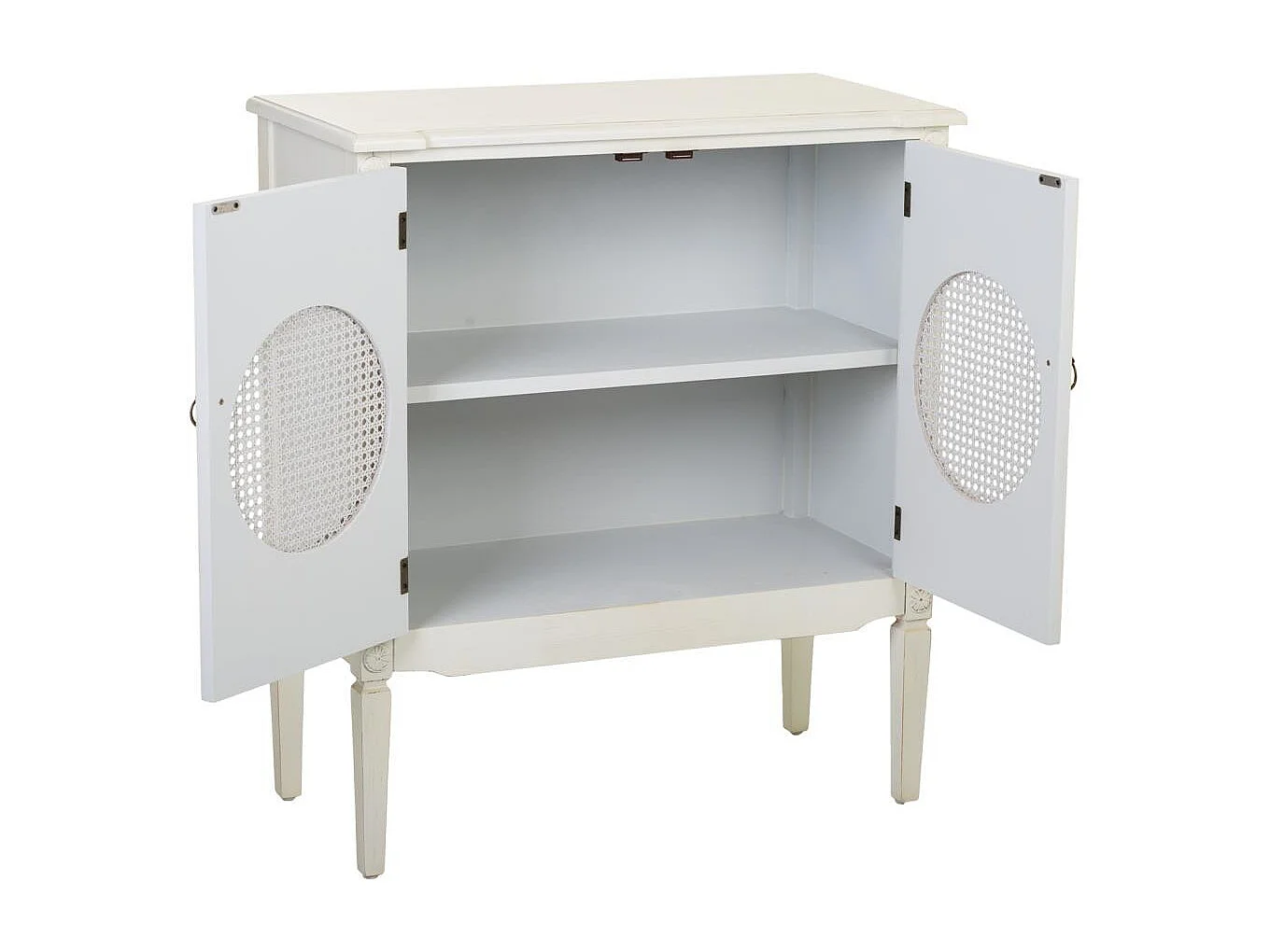 Houten entree met 2 deuren met tralies.