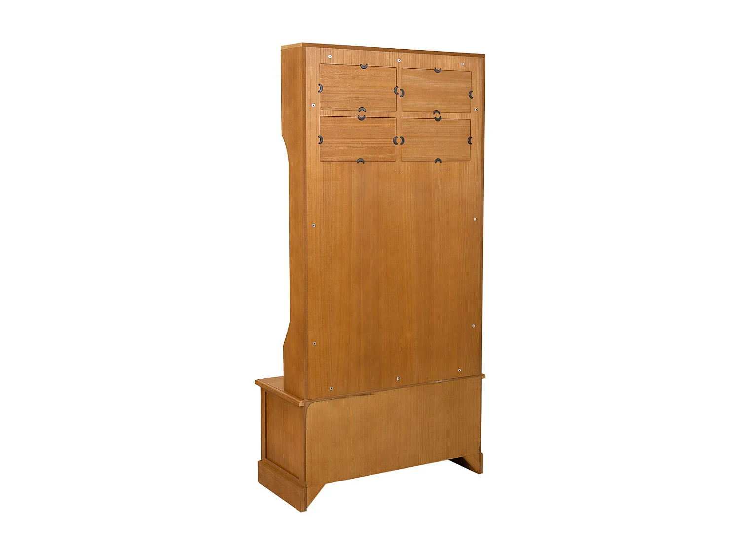 Cabide em madeira com banco castanho 92x39,5x184