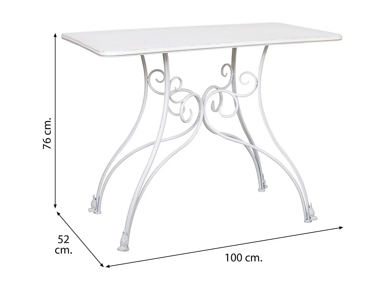 Entrada de metal branco envelhecido
