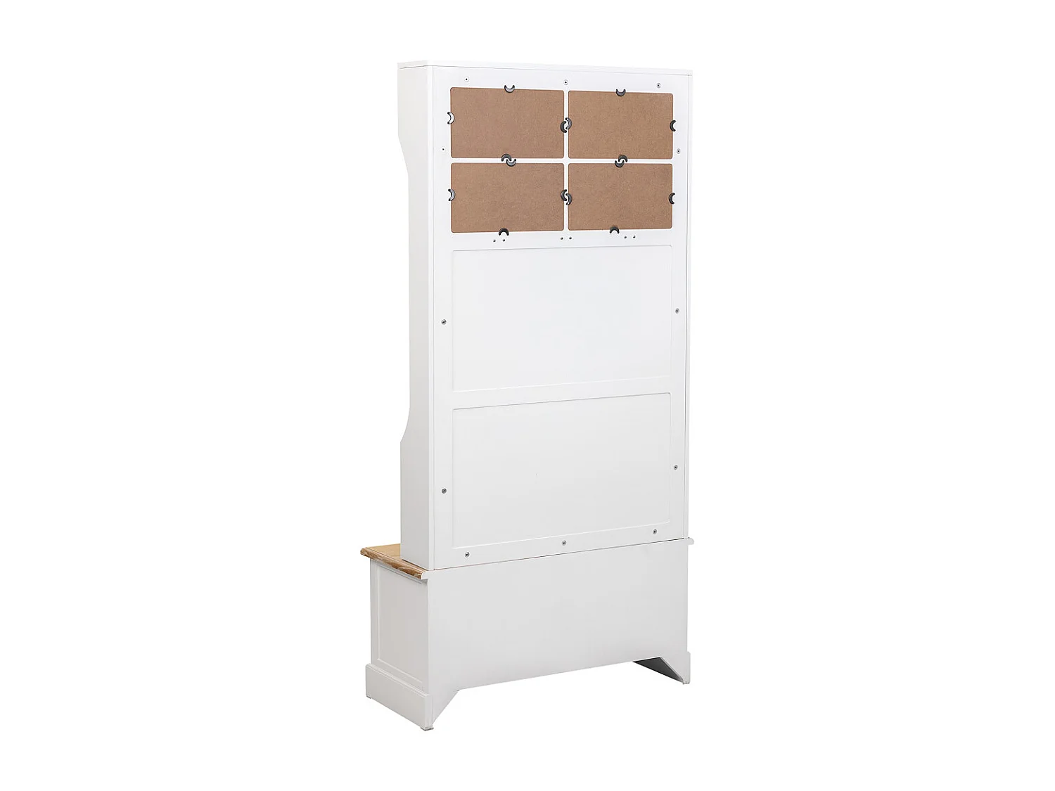 Flurschrank aus Holz mit 2 Schubladen, weiß, 92x39,5x184 cm