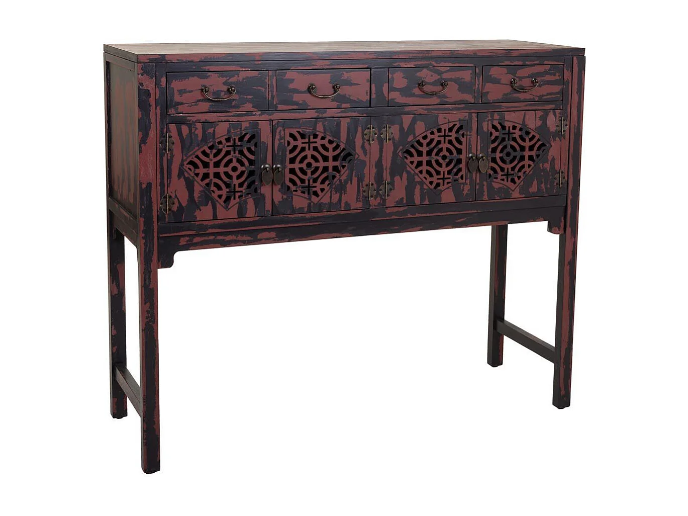 zwarte houten haltafel