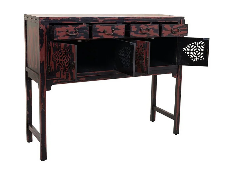 zwarte houten haltafel