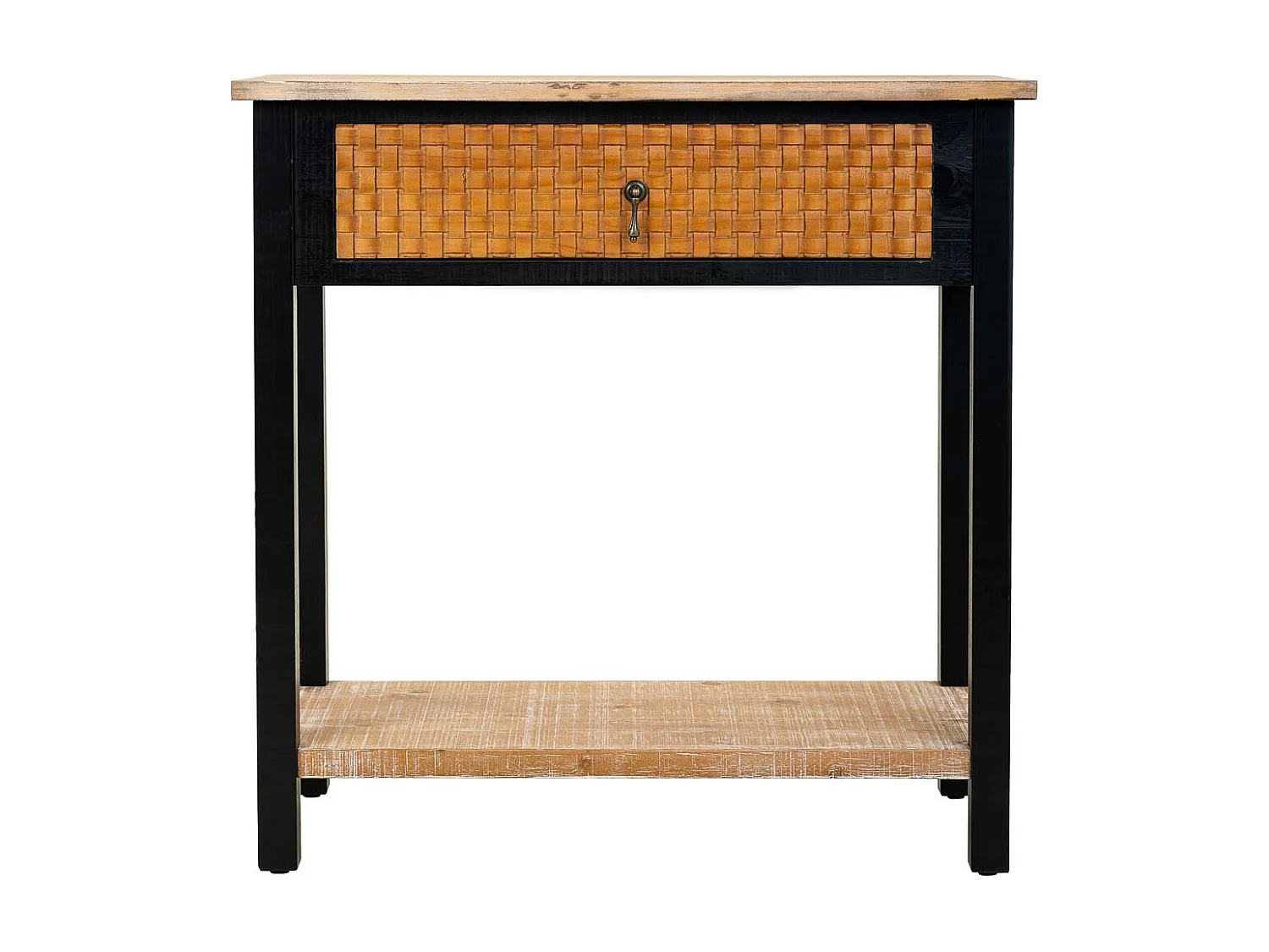 Houten haltafel met 1 lade en 1 plank