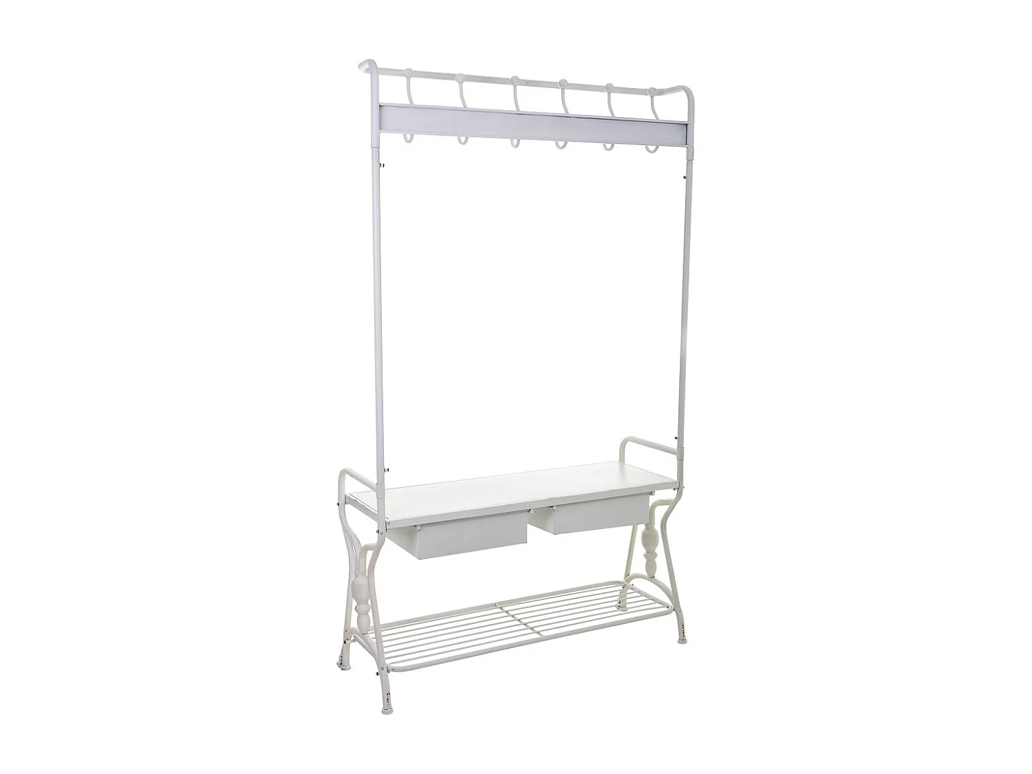 Flur mit Kleiderbügel aus weißem Metall, 104 x 39 x 183 cm