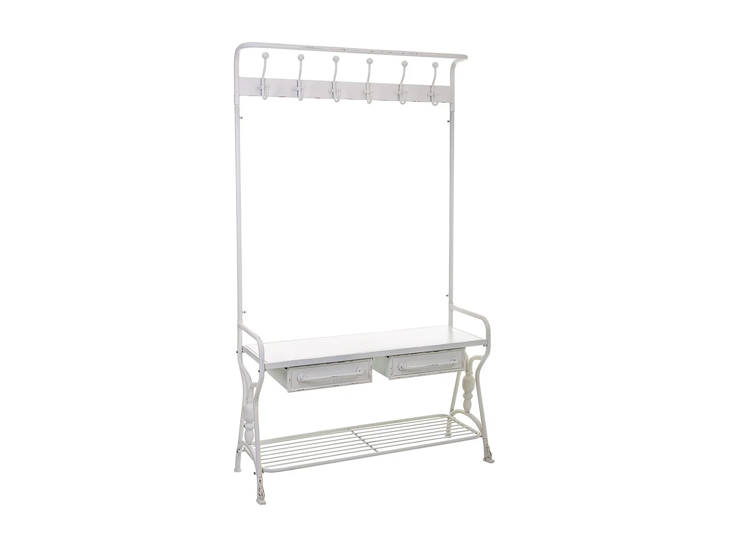 Corredor com cabide de metal branco 104x39x183