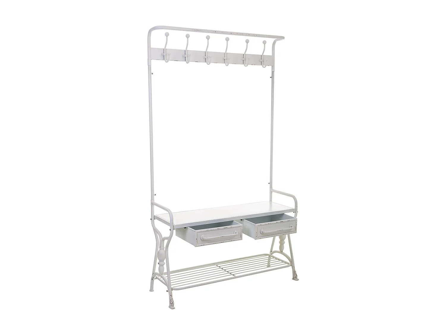 Corredor com cabide de metal branco 104x39x183