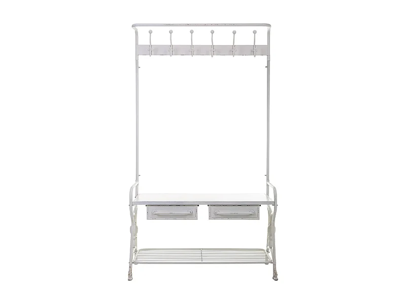 Flur mit Kleiderbügel aus weißem Metall, 104 x 39 x 183 cm