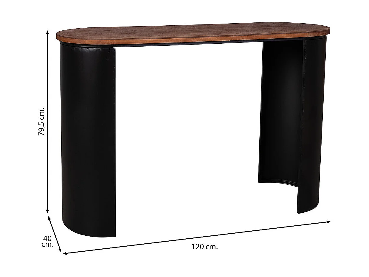 zwarte houten haltafel