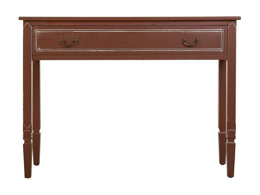 Mobiletto da ingresso in legno con 2 cassetti (marrone)