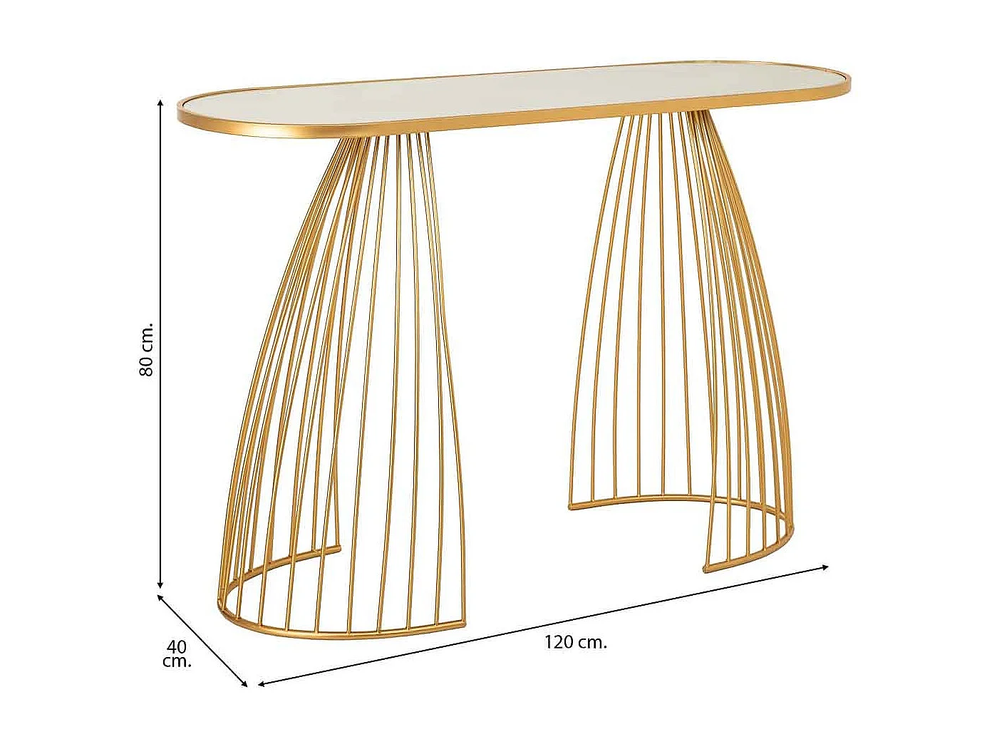 Recibidor de metal dorado