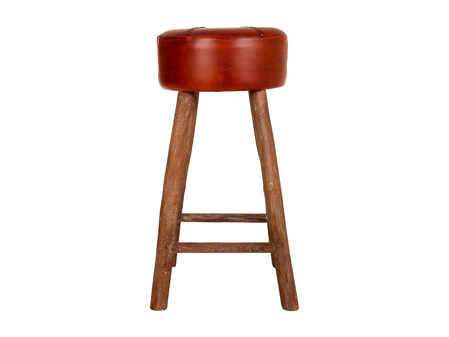 Tabouret en cuir rouge 41x41x78h