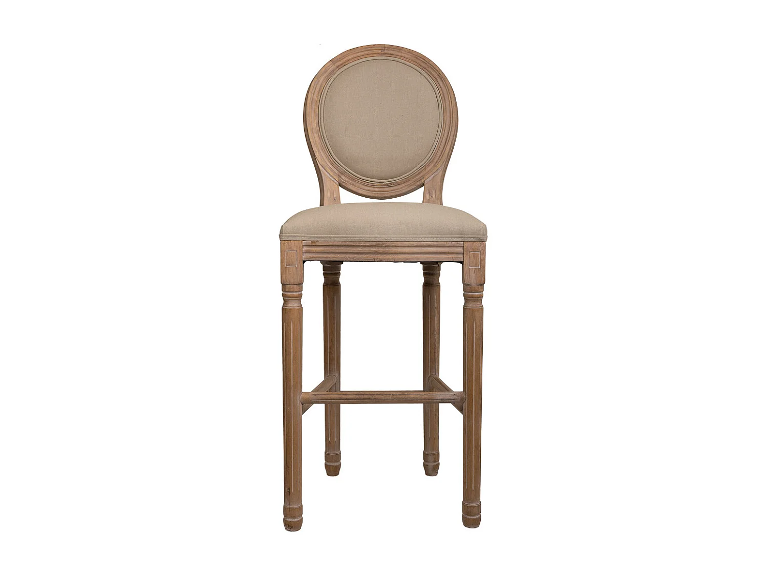 Taburete de madera tapizado marrón 48x42x76/121