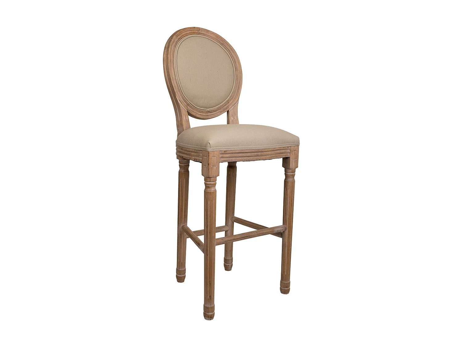 Taburete de madera tapizado marrón 48x42x76/121