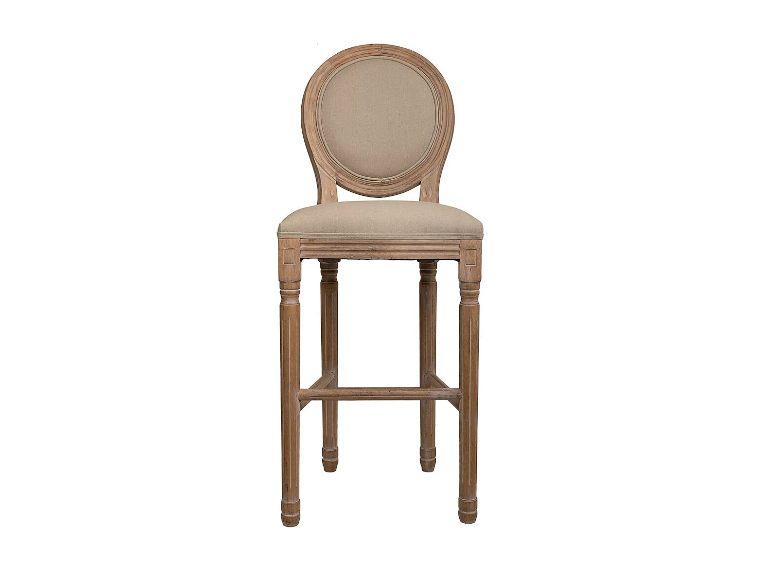 Taburete de madera tapizado marrón 48x42x76/121