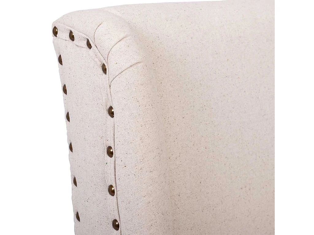 Banqueta estofada em madeira e bege 48x58x67/104