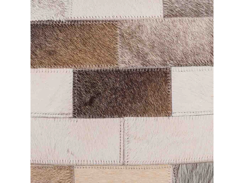 Pouf en cuir marron 44x44x44h cm