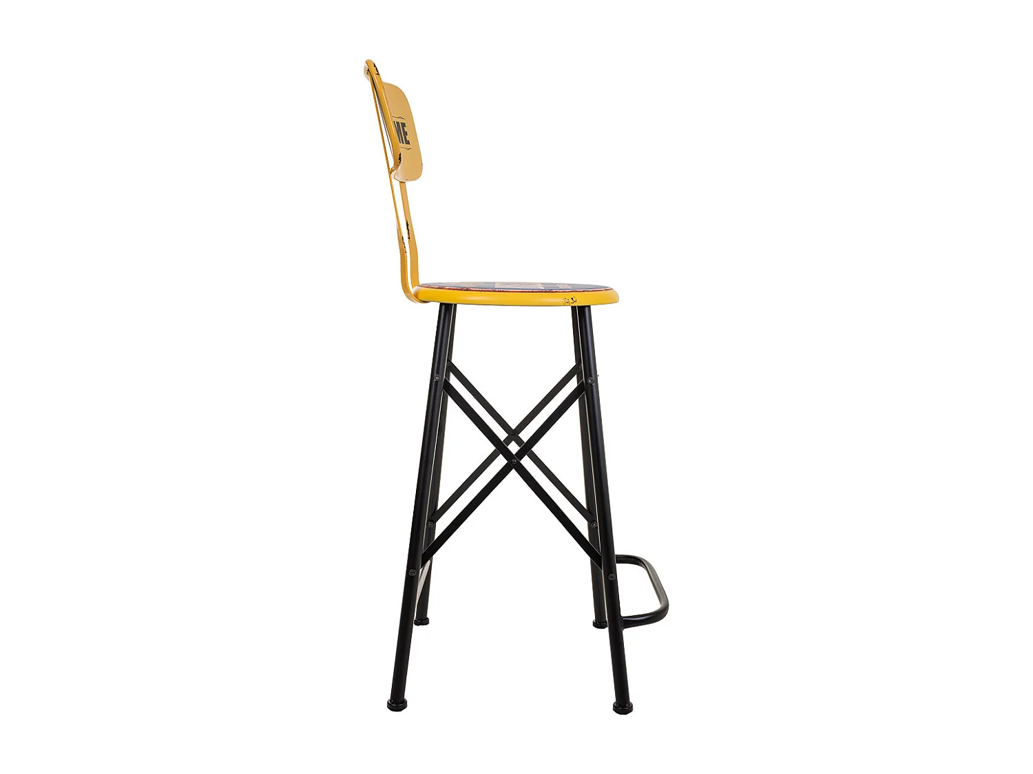 Tabouret en métal jaune 46x100x40h cm