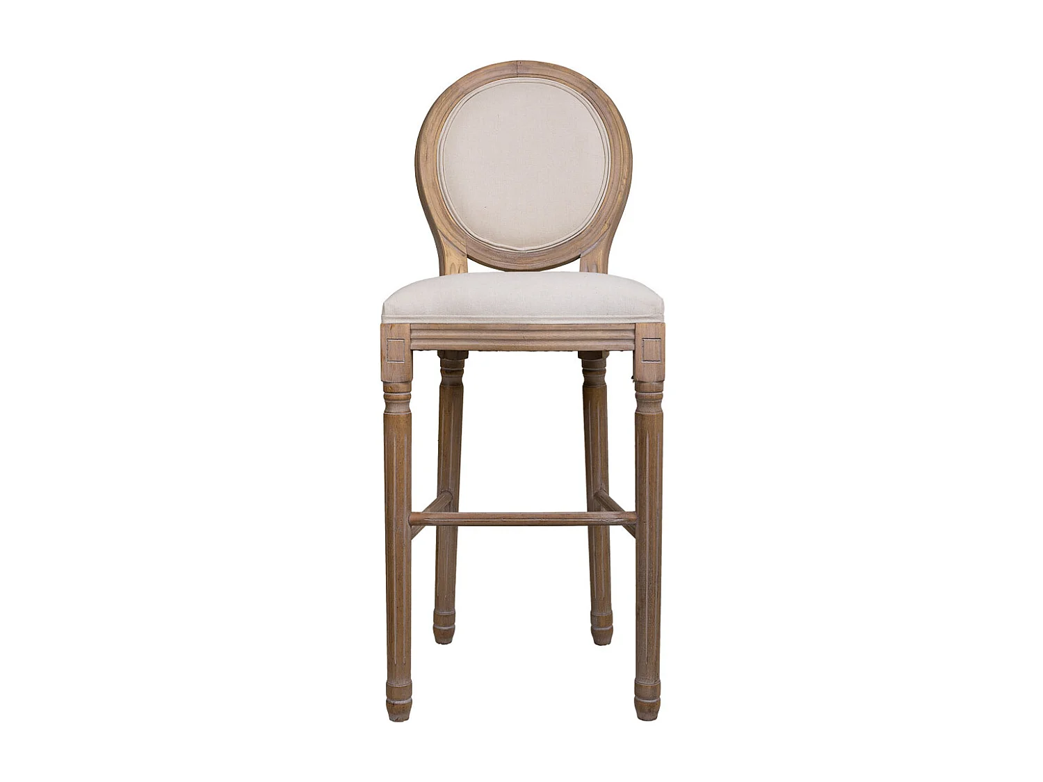 Holzhocker, 52 x 46 x 116 cm, cremefarben