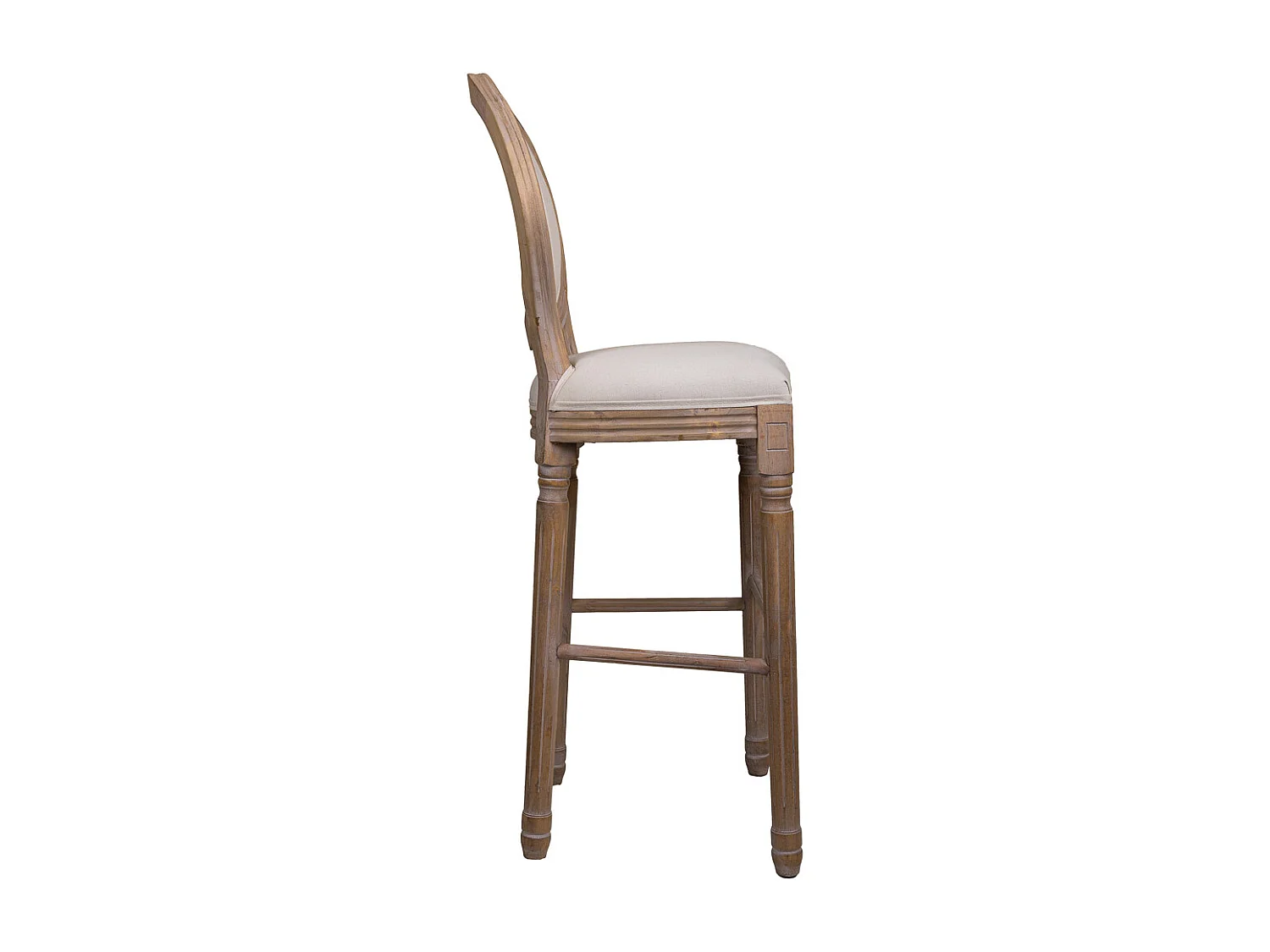 Banqueta de madeira creme52x46x116