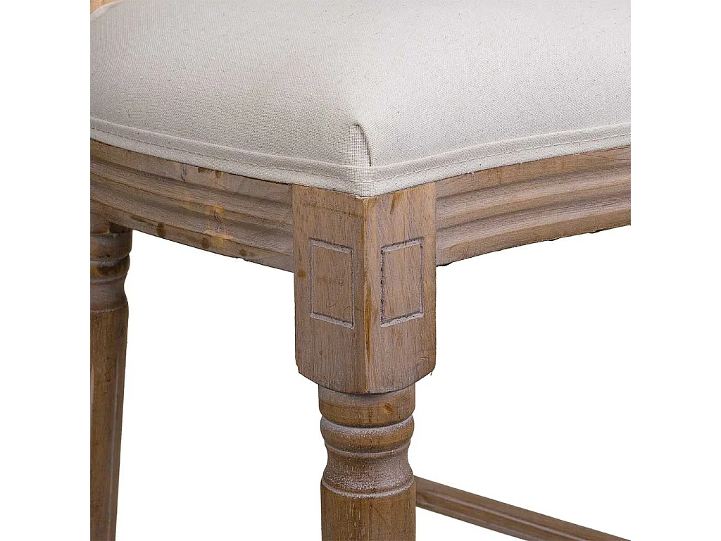 Banqueta de madeira creme52x46x116