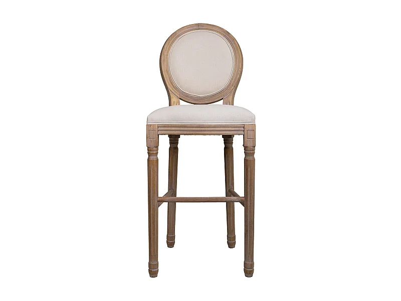 Taburete de madera color crema52x46x116