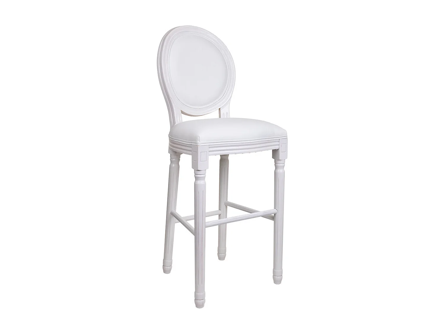 Taburete de madera blanco 52x46x116
