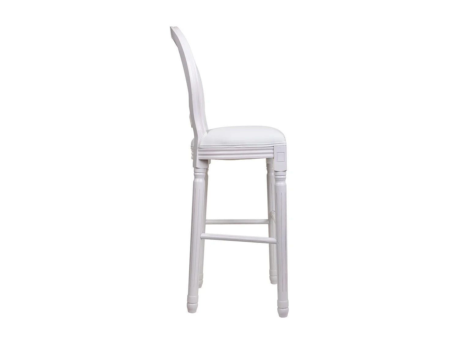 Taburete de madera blanco 52x46x116