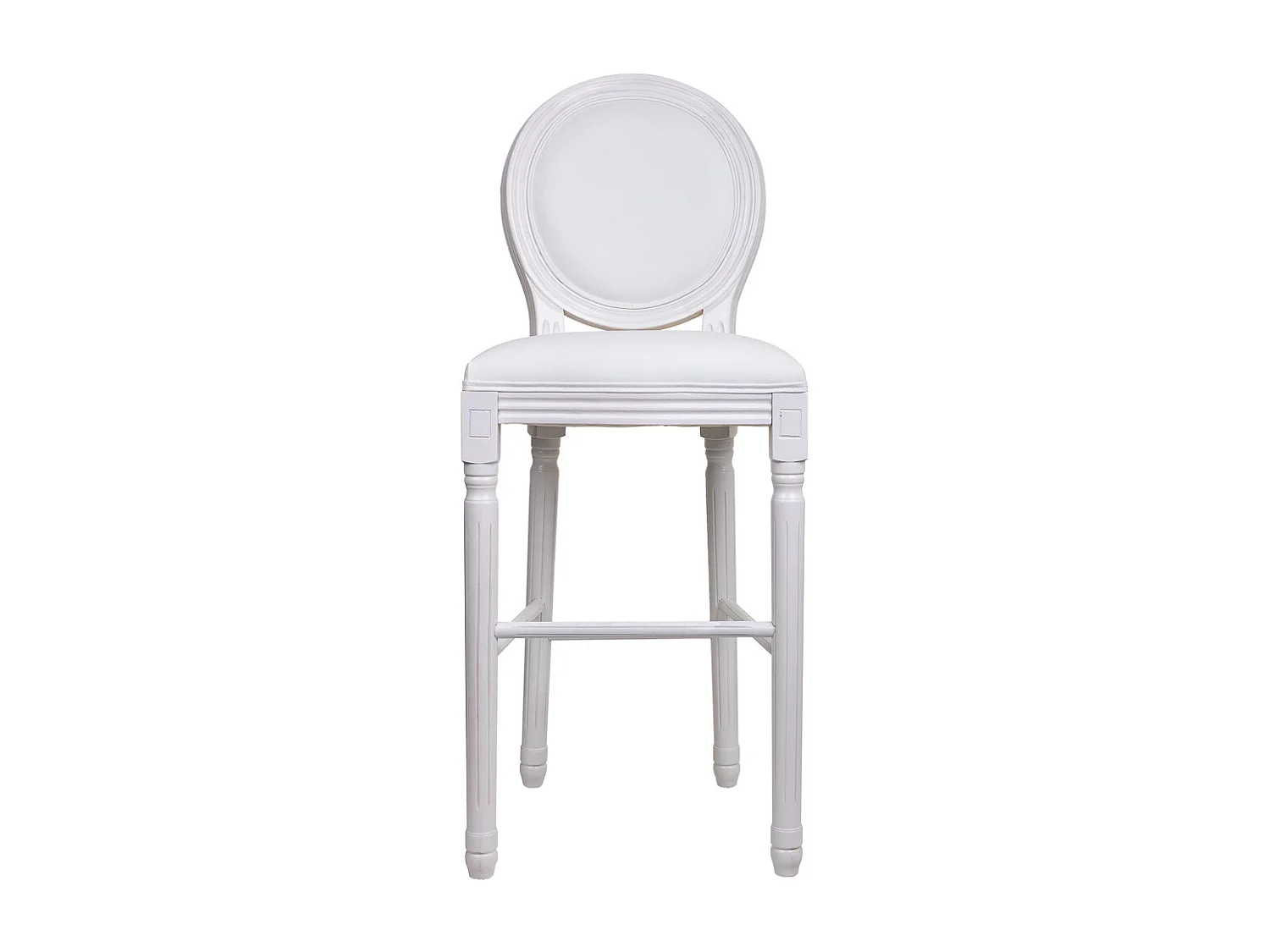 Taburete de madera blanco 52x46x116