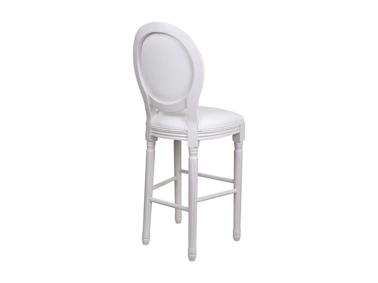 Taburete de madera blanco 52x46x116