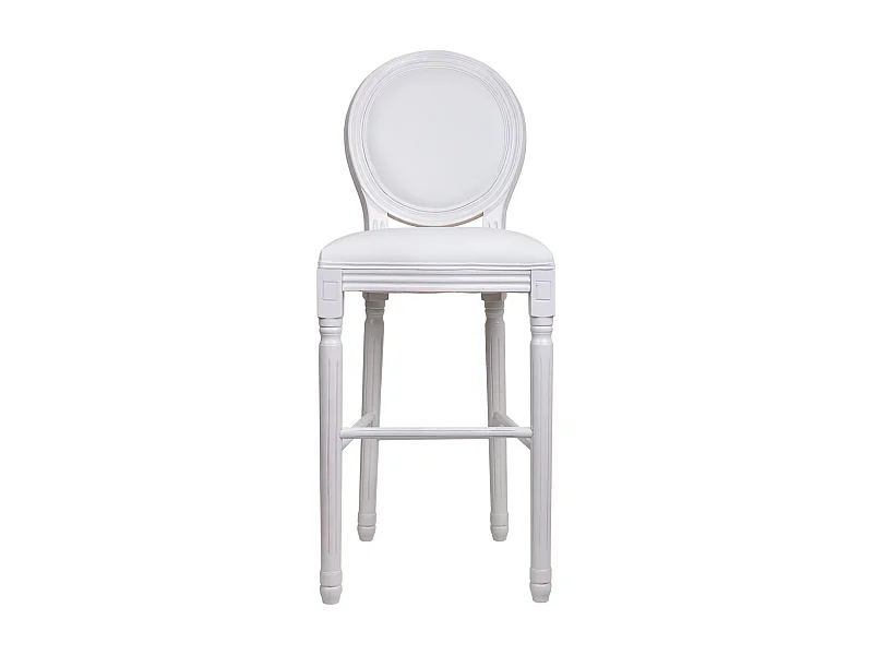 Tabouret en bois blanc 52x46x116h