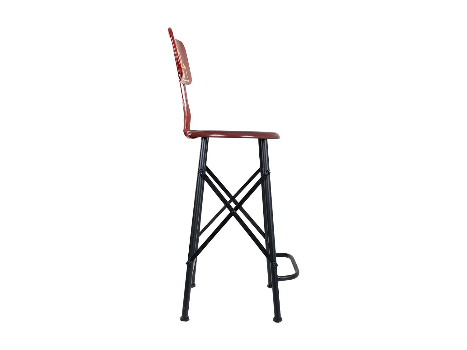 Hocker aus rotem Metall 46x40x100