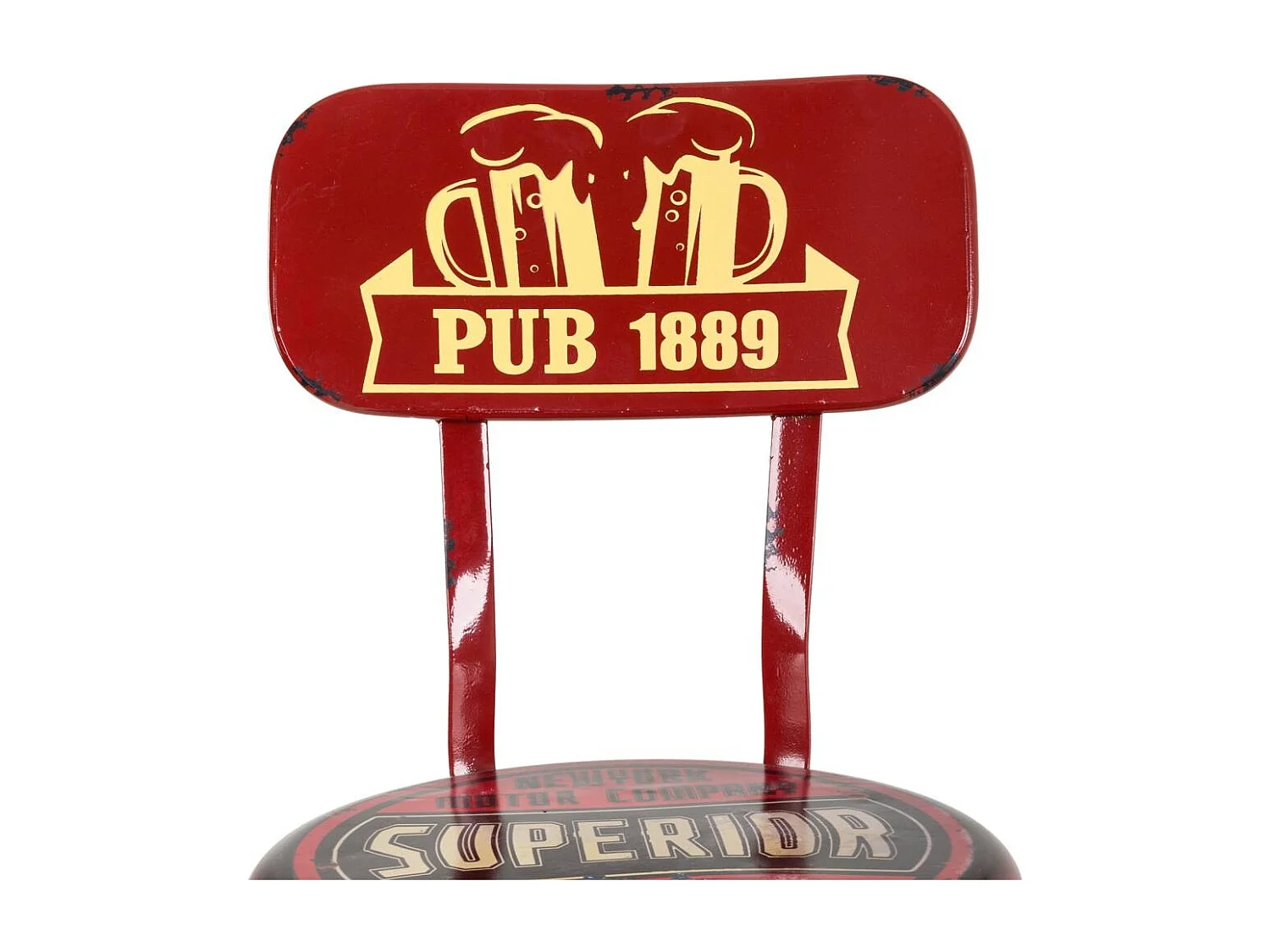 Hocker aus rotem Metall 46x40x100