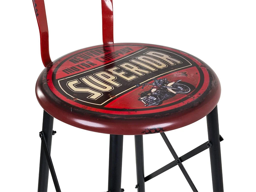 Hocker aus rotem Metall 46x40x100