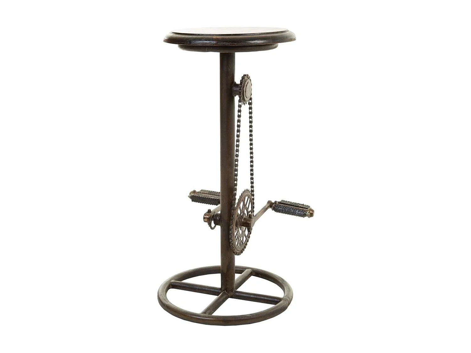 Sgabello in metallo nero e legno 40x40x73h