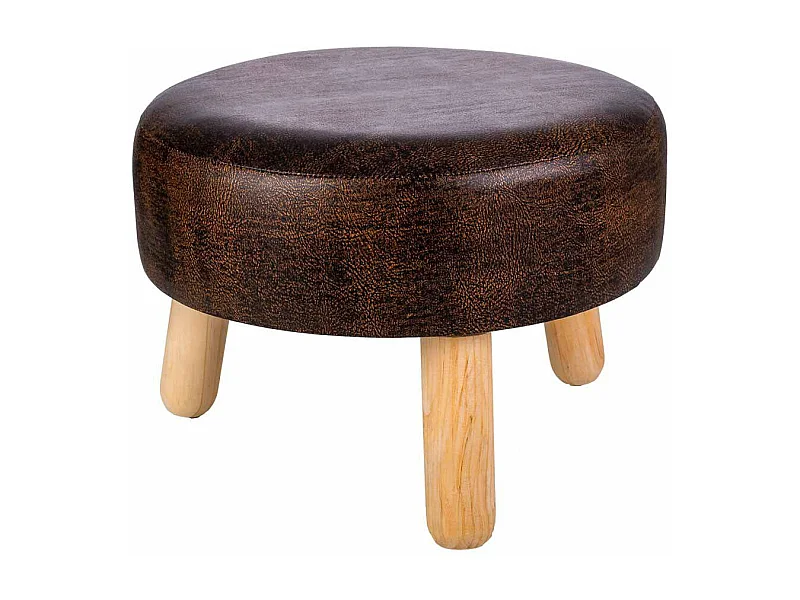 Taburete De Madera Y Polipiel