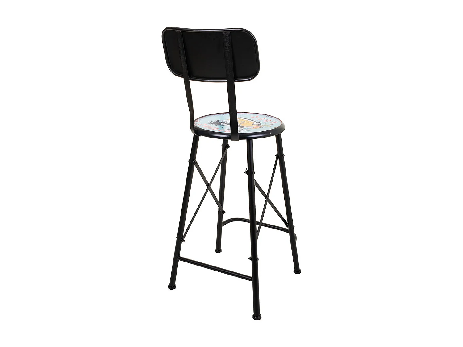 Tabouret en métal noir 46x100x40h cm